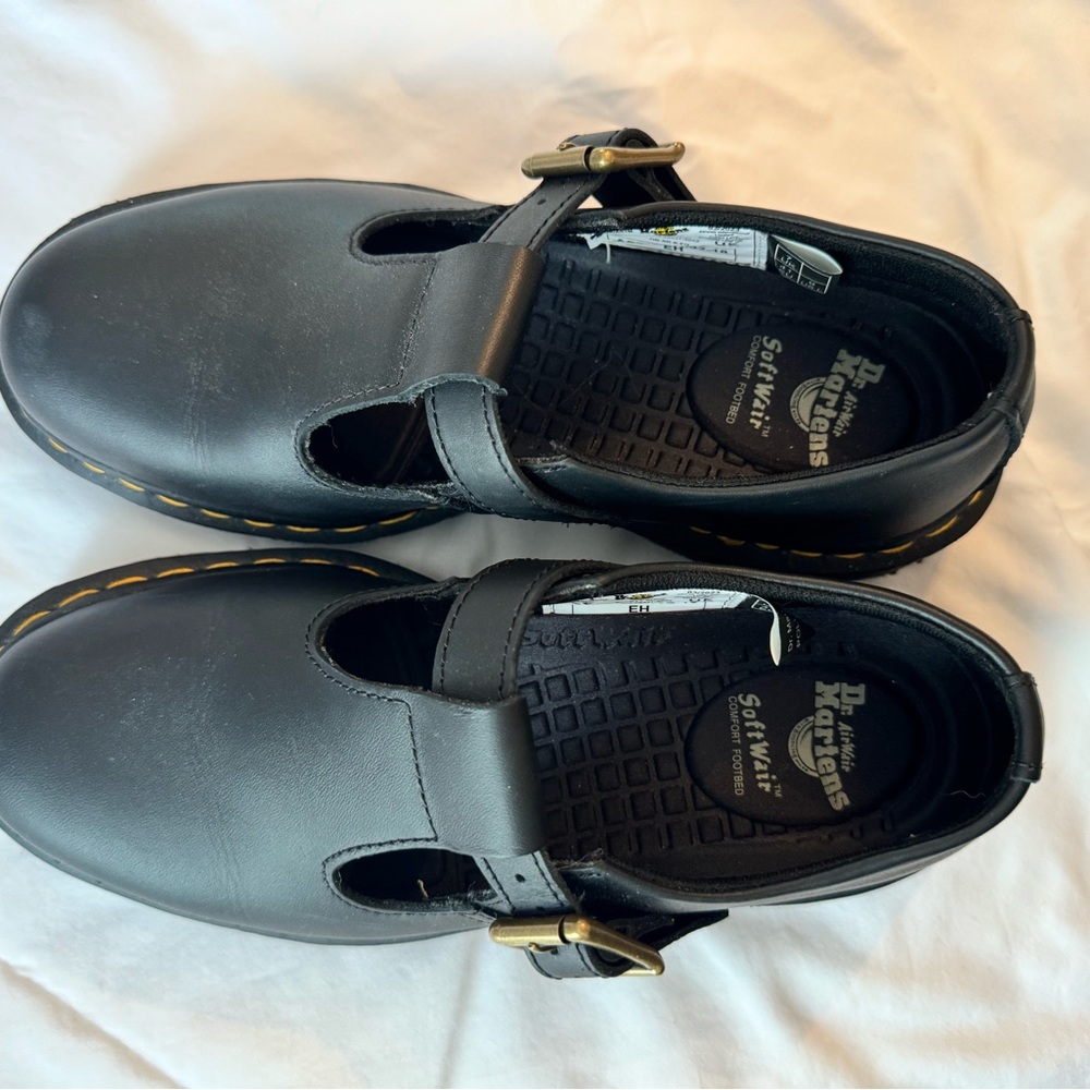 Dr. Martens Black Leather Mary Jane Buckle Shoes - Picture 5 of 5
